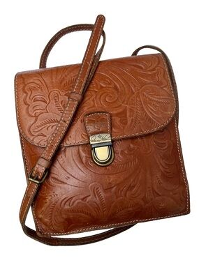 Patricia Nash Tooled Leather Organizer Crossbody Bag